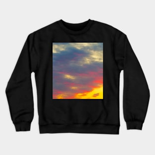 Warm Yellow Sky Clouds Sunset Landscape Photo Crewneck Sweatshirt